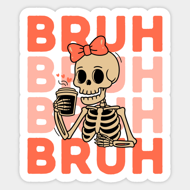 Cute Skeleton Girl Halloween Sticker by The WYLD Tribe